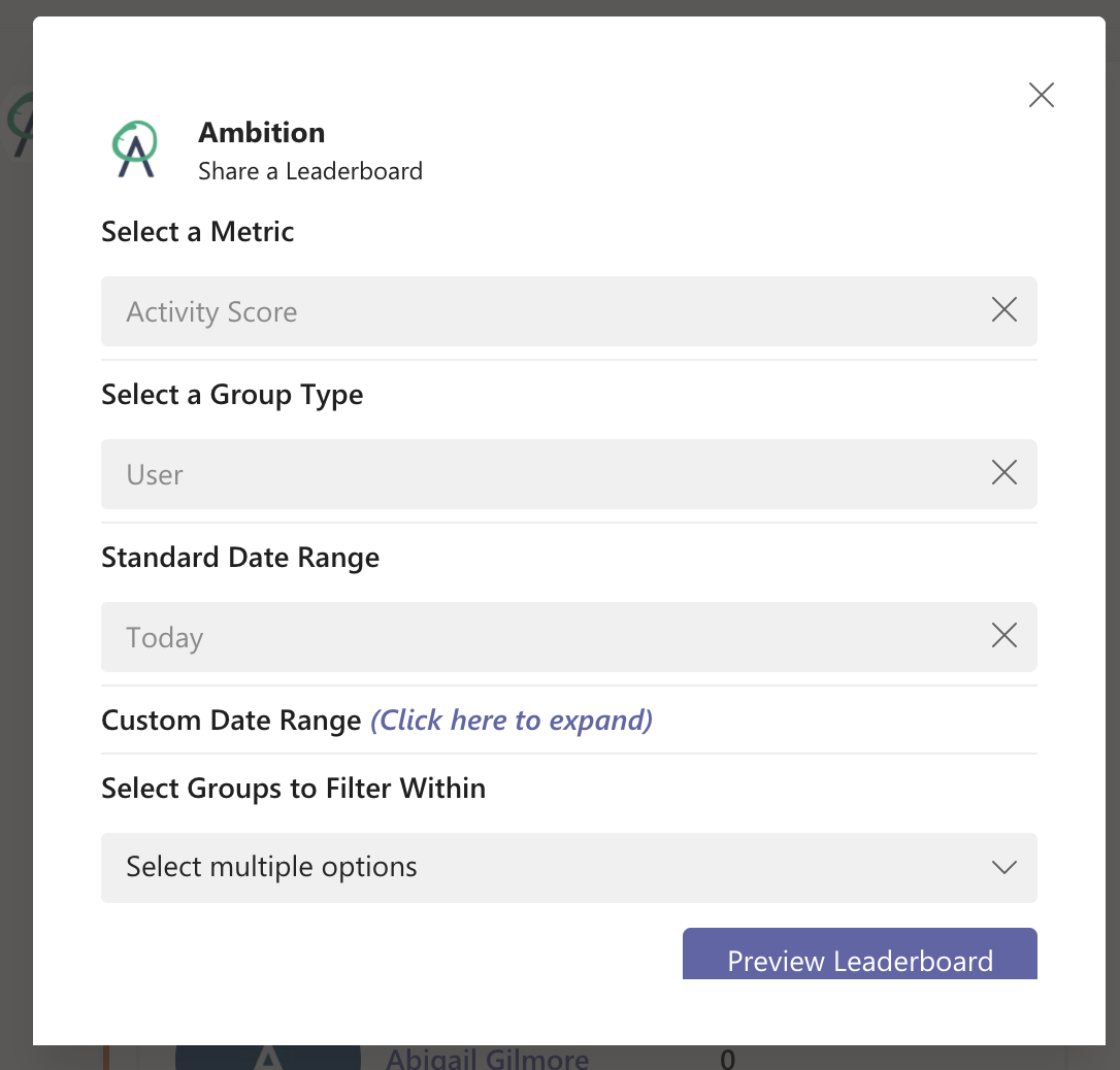 How do I share leaderboards in Microsoft Teams Channels? – Ambition Help  Center